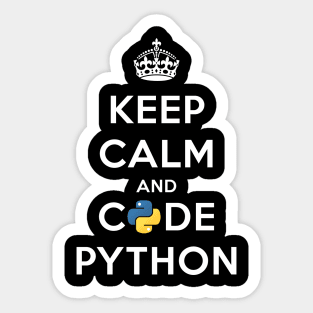 Keep Calm and Code on for Python Develop Sticker